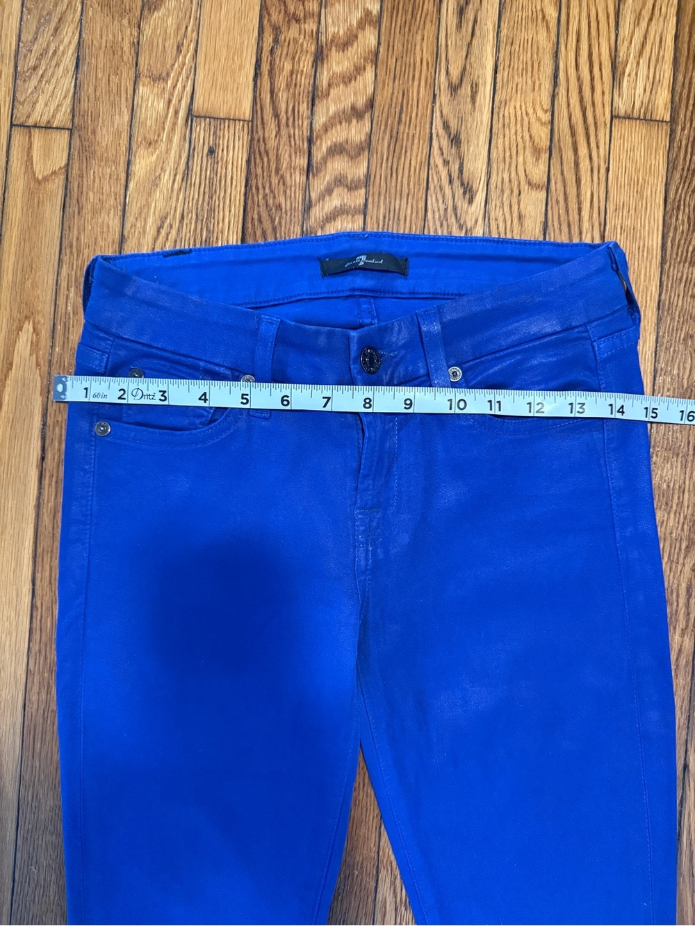 7 For All Mankind The Skinny Cobalt Blue Skinny Jeans - Picture 7 of 9